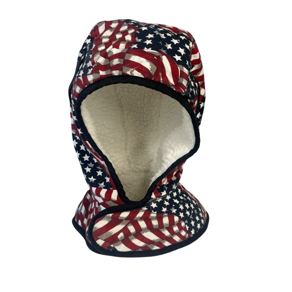 Patriotic American Flag Hood Liner With Warm Fleece Lining